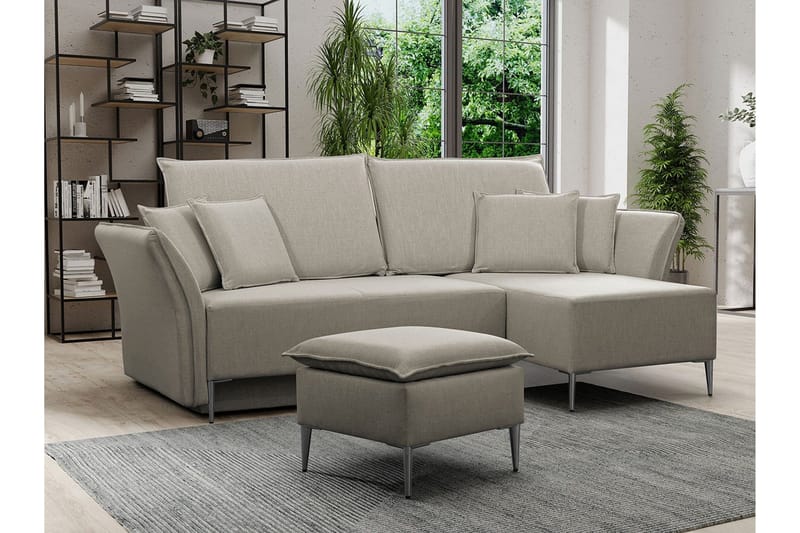 Staffin 3-sits Hörnbäddsoffa NO_BRAND beige - Huonekalut - Sohva - Vuodesohva