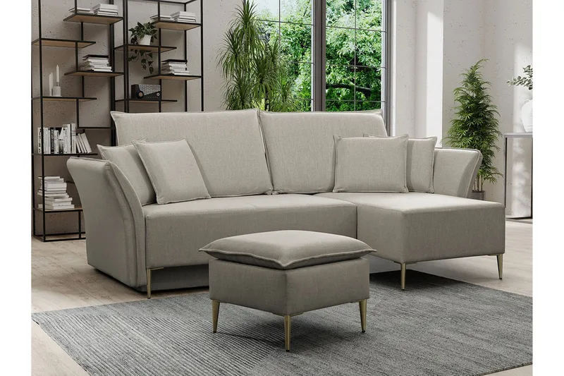 Staffin 3-sits Hörnbäddsoffa NO_BRAND beige - Huonekalut - Sohva - Vuodesohva
