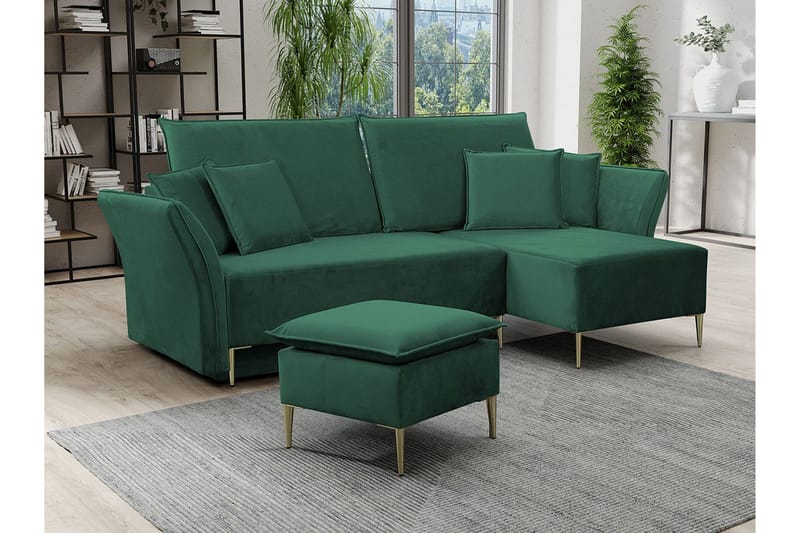 Staffin 3-sits Hörnbäddsoffa NO_BRAND Dark green - Huonekalut - Sohva - Vuodesohva