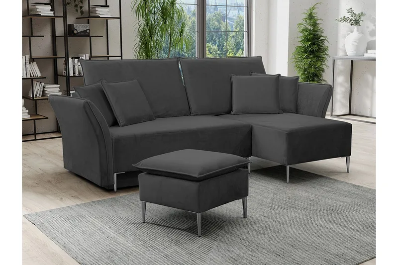 Staffin 3-sits Hörnbäddsoffa NO_BRAND Dark grey - Huonekalut - Sohva - Vuodesohva