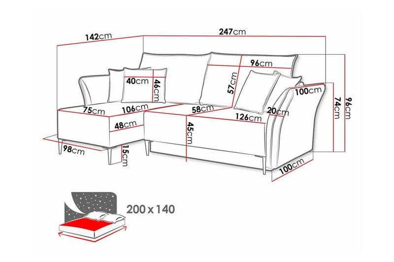 Staffin 3-sits Hörnbäddsoffa NO_BRAND Dark yellow - Huonekalut - Sohva - Vuodesohva