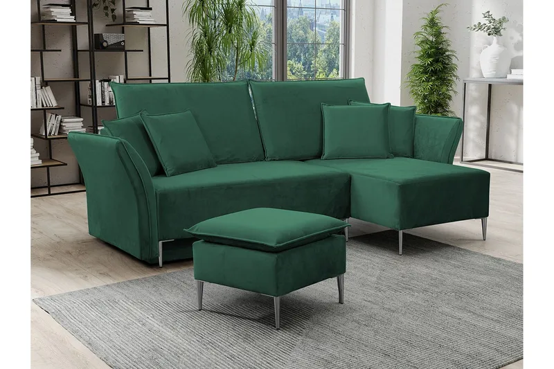 Staffin 3-sits Hörnbäddsoffa NO_BRAND Green - Huonekalut - Sohva - Vuodesohva