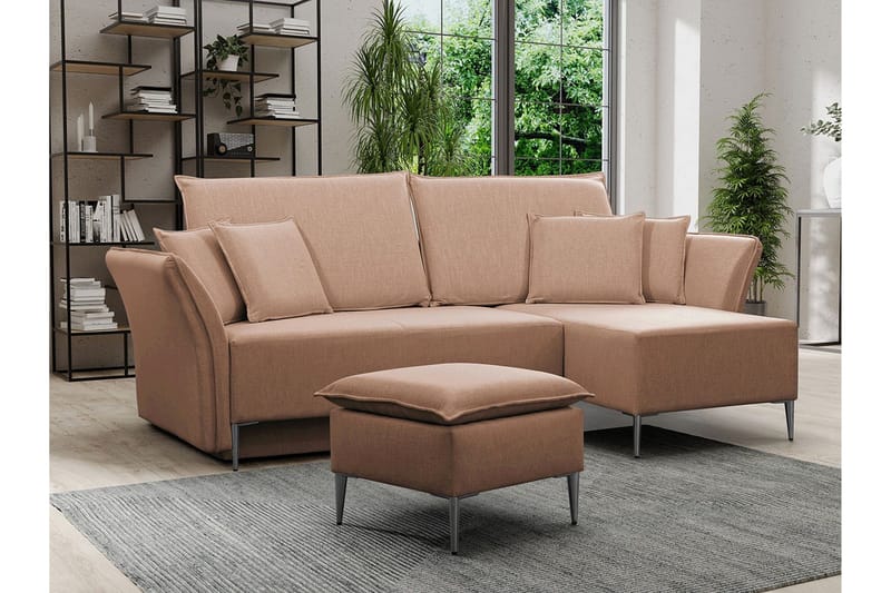 Staffin 3-sits Hörnbäddsoffa NO_BRAND Pink - Huonekalut - Sohva - Vuodesohva