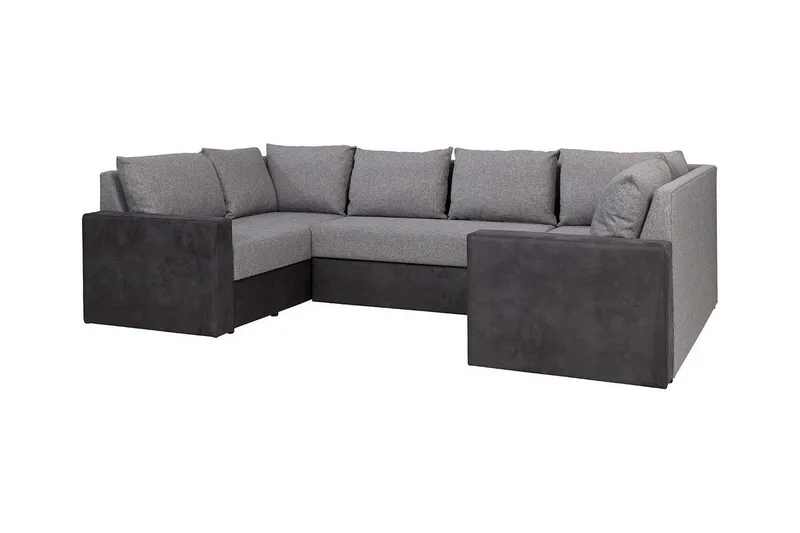 Staffin 4-istuttava u-mallinen kulmavuodesohva 140x276 cm säilytyksellä kangasta, Harmaa