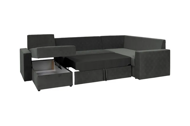 Staffin 4-sits Hörnbäddsoffa Dark grey - Huonekalut - Sohva - Vuodesohva