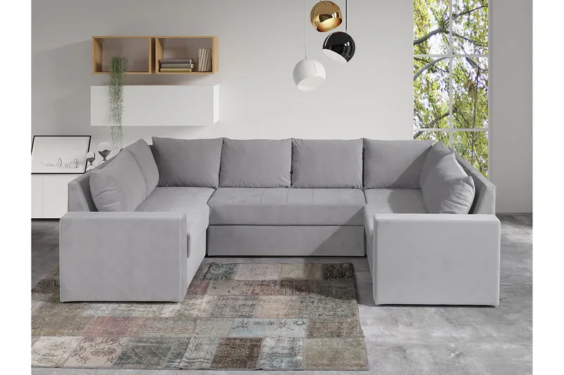 Staffin 4-sits Hörnbäddsoffa Light grey/Dark grey - Huonekalut - Sohva - Vuodesohva