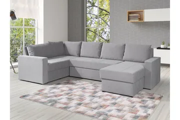 Staffin 4-sits Hörnbäddsoffa Ljusgrå - Huonekalut - Sohva - Vuodesohva