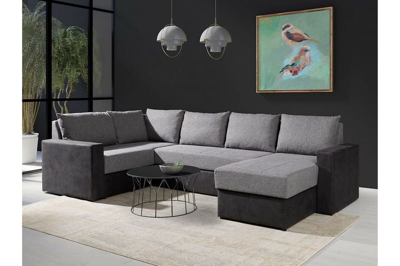 Staffin 4-sits Hörnbäddsoffa Ljusgrå - Huonekalut - Sohva - Vuodesohva