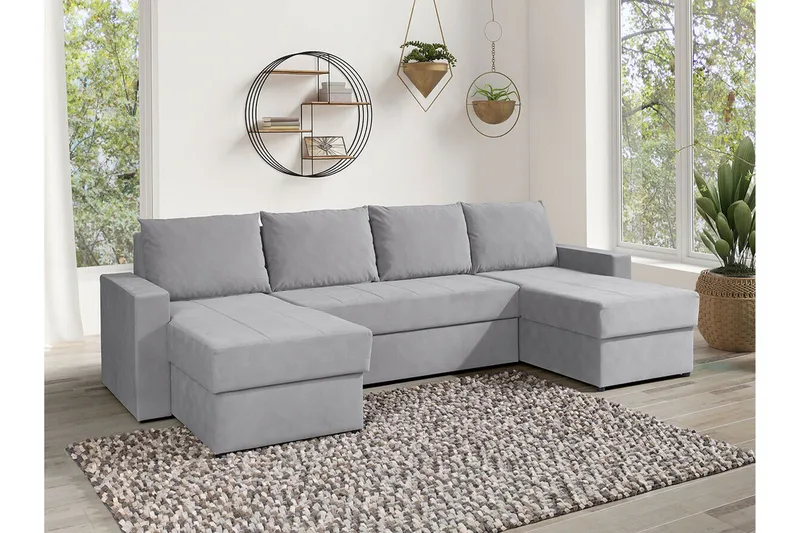 Staffin 4-sits Hörnbäddsoffa Ljusgrå - Huonekalut - Sohva - Vuodesohva
