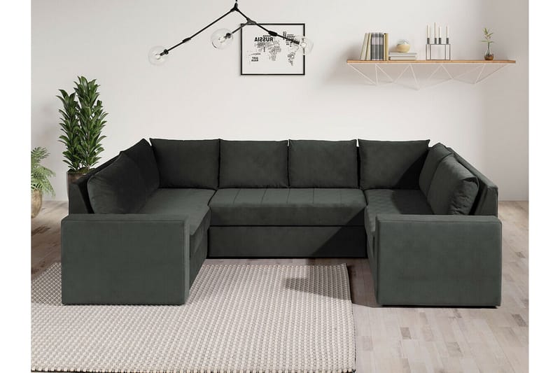 Staffin 4-sits Hörnbäddsoffa NO_BRAND Dark grey - Huonekalut - Sohva - Vuodesohva