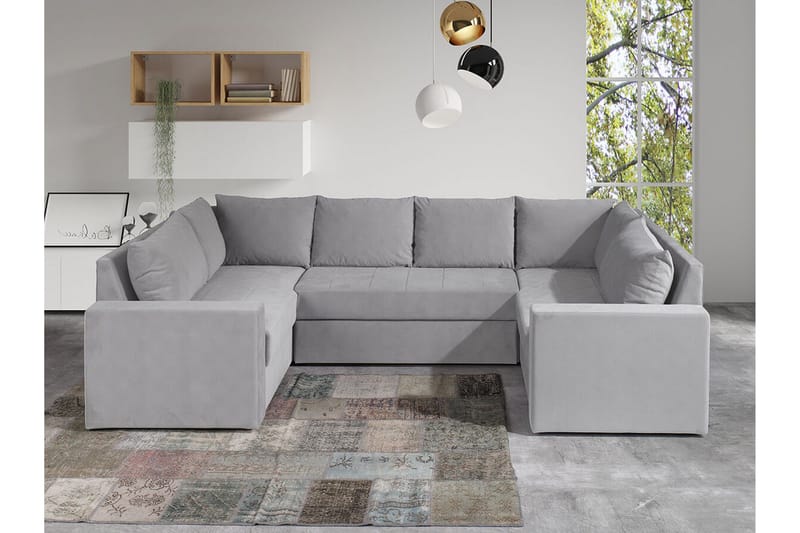 Staffin 4-sits Hörnbäddsoffa NO_BRAND Light grey/Dark grey - Huonekalut - Sohva - Vuodesohva