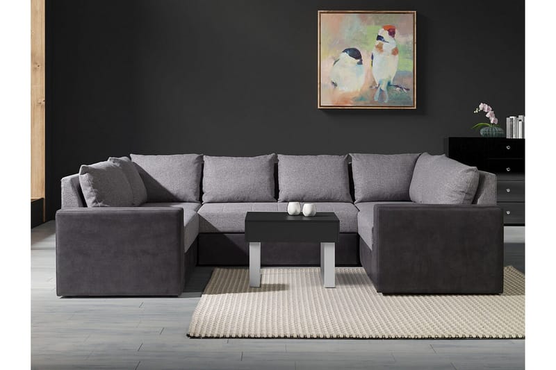 Staffin 4-sits Hörnbäddsoffa NO_BRAND Light grey/Dark grey - Huonekalut - Sohva - Vuodesohva