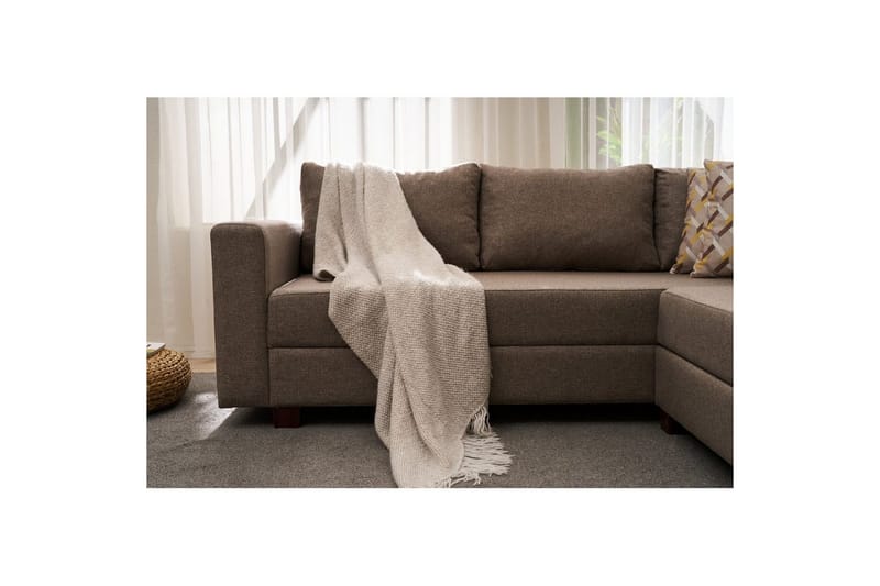 Sufian Corner vuodesohva 4 istuttava - Ruskea - Huonekalut - Sohva - Vuodesohva