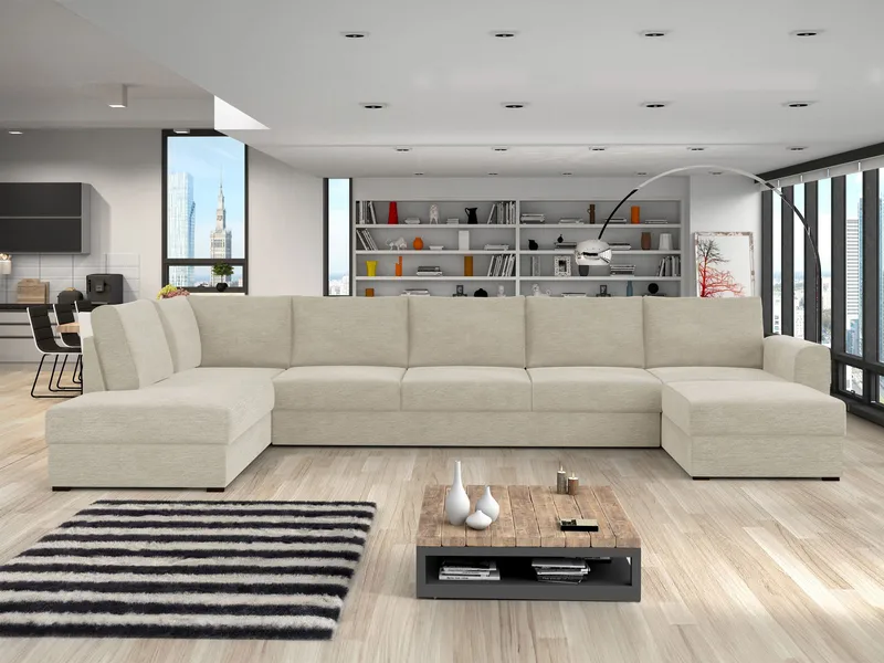 Taberk Large 6-istuttava U-sohva Divaanilla Oikea - Huonekalut - Sohva - Vuodesohva