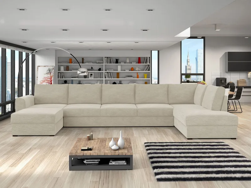 Taberk Large 6-istuttava U-sohva Divaanilla Vasen - Huonekalut - Sohva - Vuodesohva