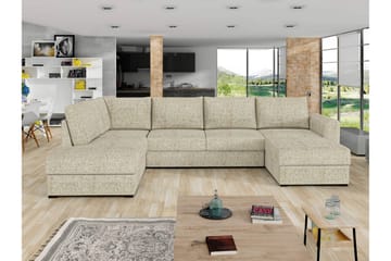 Taberk Vuodedivaanisohva divaanilla ja lepotuoliosalla, 4-istuttava - Beige - Huonekalut - Sohva - Vuodesohva