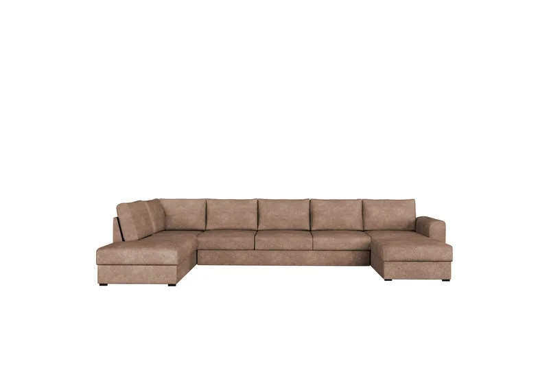 Taberk Vuodesohva Divaanilla ja Sjeslongilla 5-istuttava Bouclé, Vaaleanpunainen