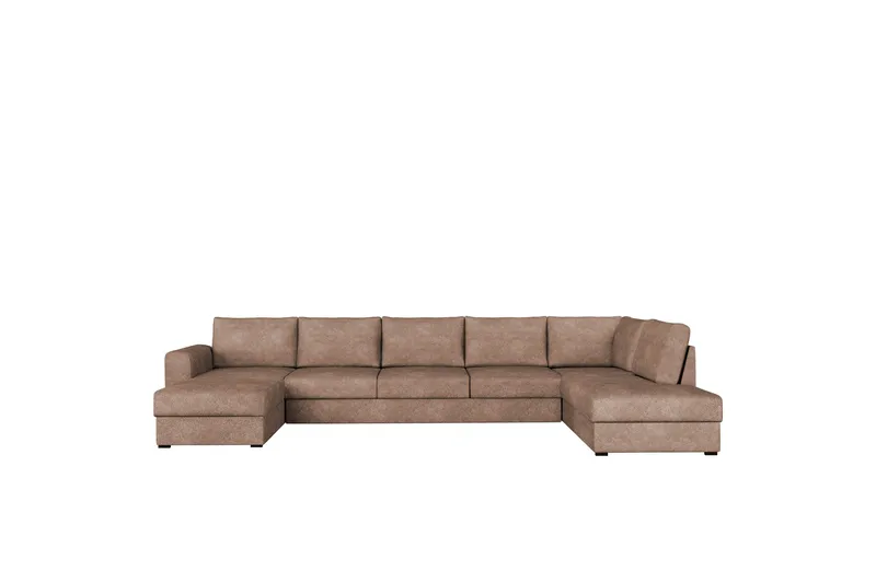 Taberk Vuodesohva Divaanilla ja Sjeslongilla 5-istuttava Bouclé - Vaaleanpunainen - Huonekalut - Sohva - Vuodesohva