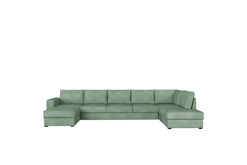 Taberk Vuodesohva Divaanilla ja Sjeslongilla 5-istuttava Bouclé, Vihreä