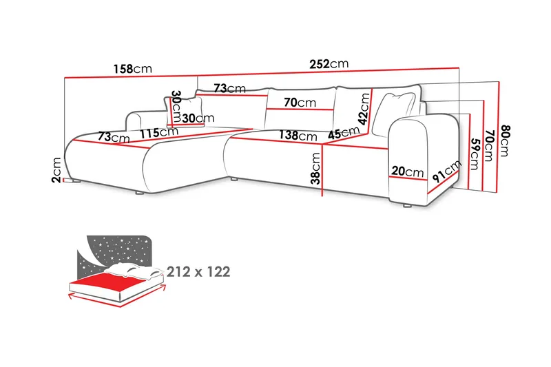 Tacon Vuodesohva 3-Istuttavalla Divaanilla - Harmaa/Beige - Huonekalut - Sohva - Vuodesohva