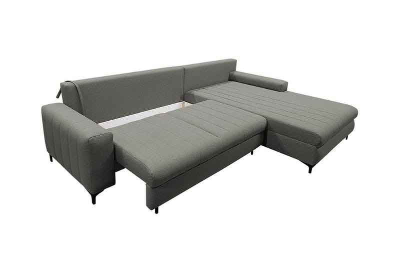 Talby 3-istuttava oikea l-muotoinen kulmavuodesohva 135x255 cm säilytystilalla kangasta - Harmaa - Huonekalut - Sohva - Vuodesohva