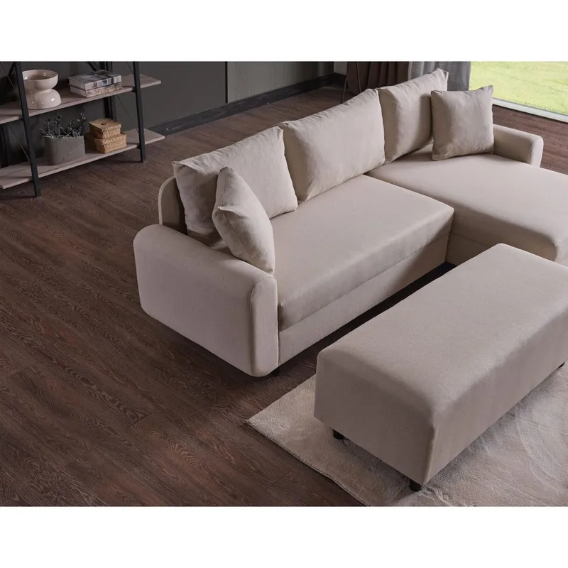 Torlan 3-istuttava Kulmavuodesohva - Beige - Huonekalut - Sohva - Vuodesohva