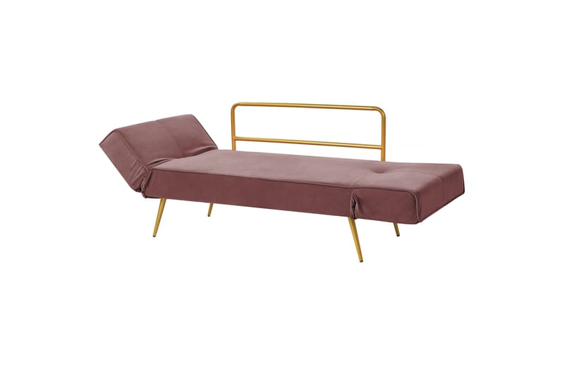 Touya 2-istuttava vuodesohva 75x187 cm samettia - Vaaleanpunainen - Huonekalut - Sohva - Vuodesohva