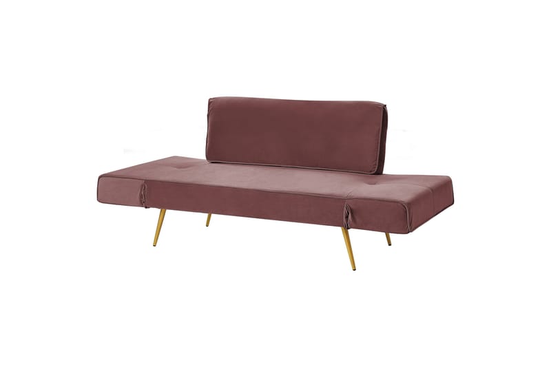 Touya 2-istuttava vuodesohva 75x187 cm samettia - Vaaleanpunainen - Huonekalut - Sohva - Vuodesohva