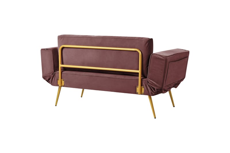 Touya 2-istuttava vuodesohva 75x187 cm samettia - Vaaleanpunainen - Huonekalut - Sohva - Vuodesohva