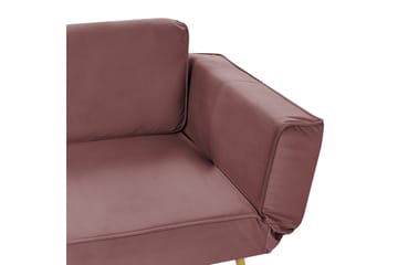 Touya 2-istuttava vuodesohva 75x187 cm samettia - Vaaleanpunainen - Huonekalut - Sohva - Vuodesohva