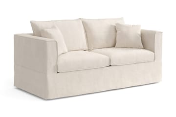 Travstad 3-istuttava vuodesohva, HVILA-sijauspatja 140x200 cm, polyeteerivaahto, käännettävä kesä- ja talvipuoli sekä pestävä verhoilu - Beige - Huonekalut - Sohva - Vuodesohva - 3 istuttava vuodesohva