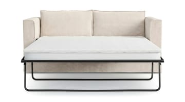 Travstad 3-istuttava vuodesohva, HVILA-sijauspatja 140x200 cm, polyeteerivaahto, käännettävä kesä- ja talvipuoli sekä pestävä verhoilu - Beige - Huonekalut - Sohva - Vuodesohva - 3 istuttava vuodesohva