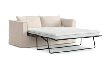 Travstad 3-istuttava vuodesohva, HVILA-sijauspatja 140x200 cm, polyeteerivaahto, käännettävä kesä- ja talvipuoli sekä pestävä verhoilu - Beige - Huonekalut - Sohva - Vuodesohva - 3 istuttava vuodesohva