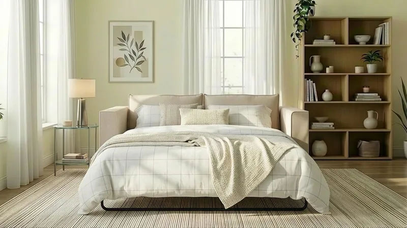 Travstad 3-istuttava Vuodesohva Chenille-kankaalla - Beige - Huonekalut - Sohva - Vuodesohva - 3 istuttava vuodesohva