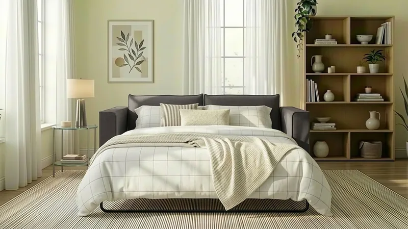 Travstad 3-istuttava Vuodesohva Chenille-kankaalla - Harmaa - Huonekalut - Sohva - Vuodesohva - 3 istuttava vuodesohva