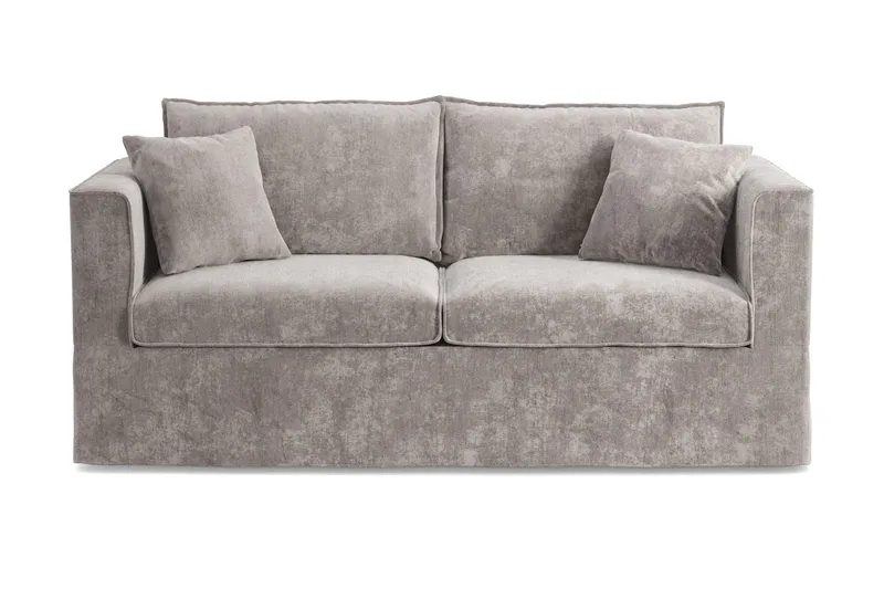 Travstad 3-istuttava Vuodesohva Chenille-kankaalla, Harmaa