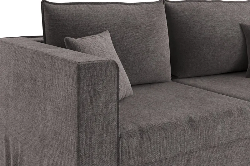 Travstad 3-istuttava Vuodesohva Chenille-kankaalla - Harmaa - Huonekalut - Sohva - Vuodesohva - 3 istuttava vuodesohva