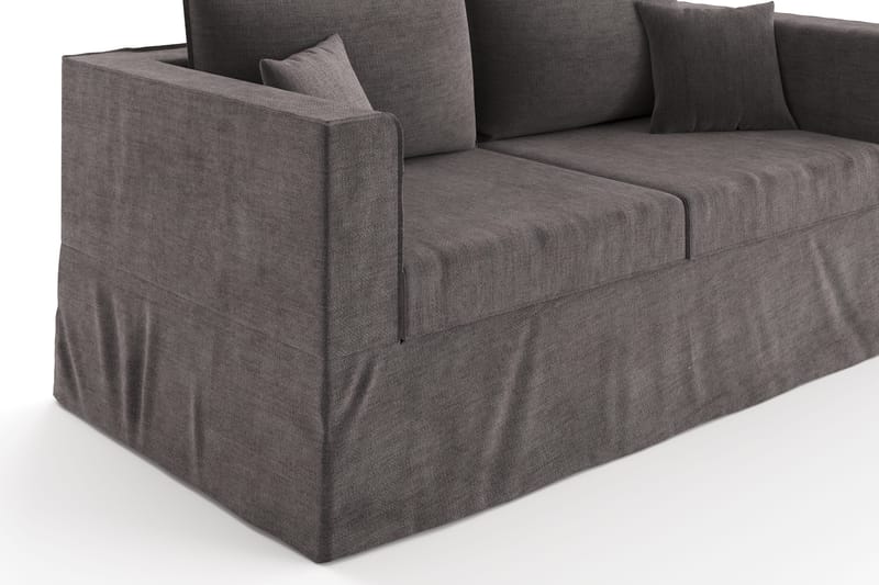 Travstad 3-istuttava Vuodesohva Chenille-kankaalla - Harmaa - Huonekalut - Sohva - Vuodesohva - 3 istuttava vuodesohva