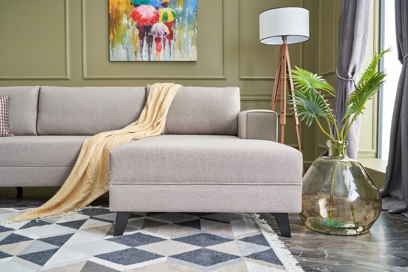 U-Vuodesohva Caripce - Kermanvalkoinen/Musta - Huonekalut - Sohva - Vuodesohva