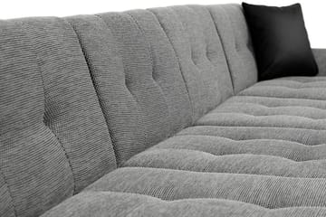 Dewitt 6-istuttava kulmasohva divaanilla ja chaise longuella samettia - Valkoinen|Harmaa - Huonekalut - Sohva - Vuodesohva - U-vuodesohva