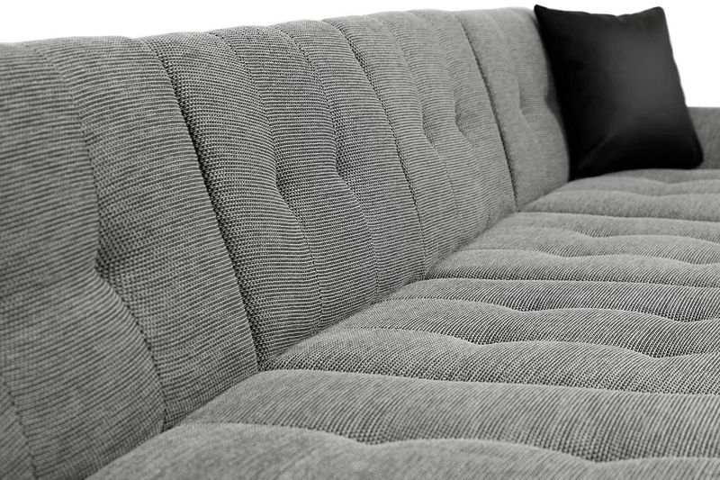 Dewitt 6-istuttava kulmasohva divaanilla ja chaise longuella samettia - Valkoinen|Harmaa - Huonekalut - Sohva - Vuodesohva - U-vuodesohva