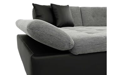 Dewitt 6-istuttava kulmasohva divaanilla ja chaise longuella samettia - Valkoinen|Harmaa - Huonekalut - Sohva - Vuodesohva - U-vuodesohva