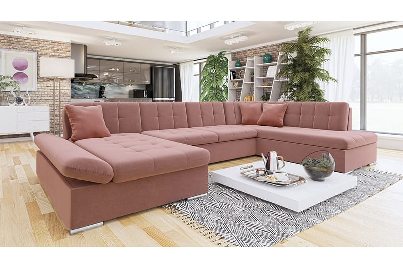 U-Vuodesohva Jampra Divaani Oikea - Rosa - Huonekalut - Sohva - Vuodesohva