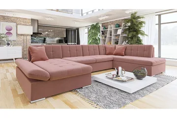 U-Vuodesohva Jampra Divaani Oikea - Rosa - Huonekalut - Sohva - Vuodesohva