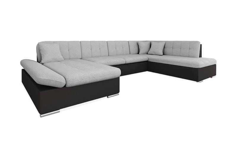 U-Vuodesohva Jampra Divaani säilytyksellä Vasen, Musta/Vaaleanharmaa