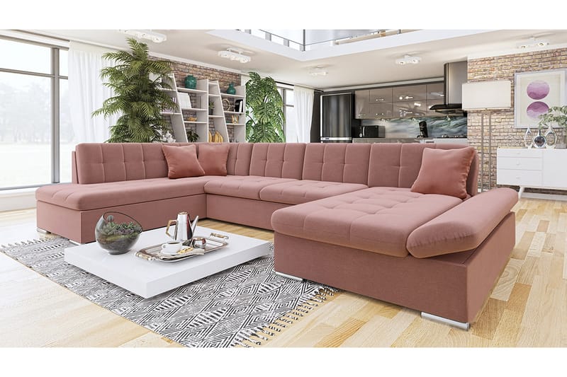 U-Vuodesohva Jampra Divaani Vasen - Rosa - Huonekalut - Sohva - Vuodesohva