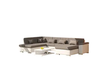 U-Vuodesohva Niko 350x205x76 cm - Beige/Harmaa - Huonekalut - Sohva - Vuodesohva