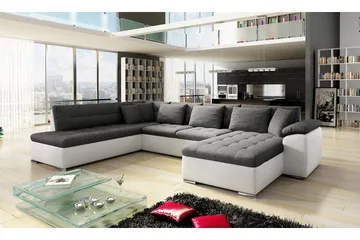 U-Vuodesohva Niko 350x205x76 cm - Beige/Harmaa - Huonekalut - Sohva - Vuodesohva