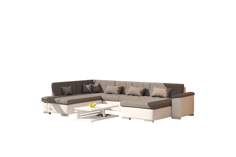 U-Vuodesohva Niko 350x205x76 cm - Beige/Harmaa - Huonekalut - Sohva - Vuodesohva