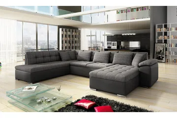 U-Vuodesohva Niko 350x205x76 cm - Harmaa - Huonekalut - Sohva - Vuodesohva